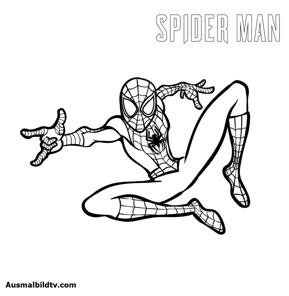 Ausmalbilder Spiderman, 7 Stück Bilder Aktivitätseite