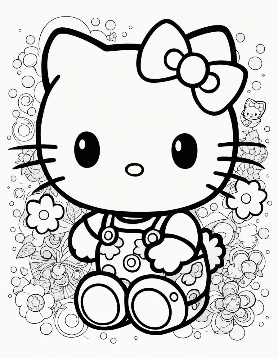 Einfacher Hello Kitty Ausmalbild