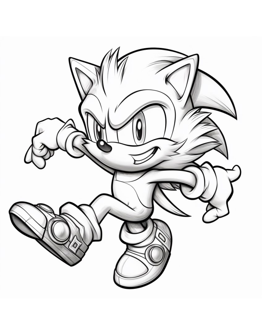 Kleine Sonic Ausmalbild zum Ausdrucken und Herunterladen