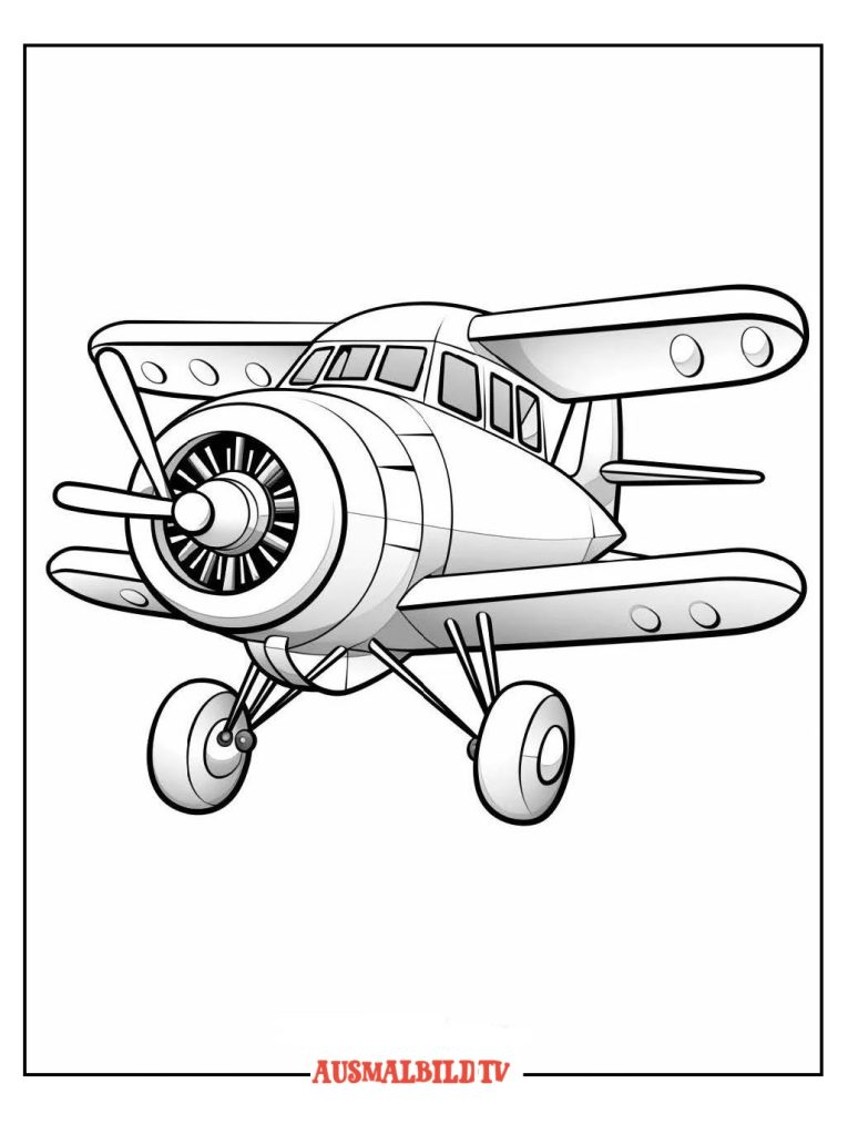 Fliegendes Flugzeug Malvorlage zum Ausdrucken