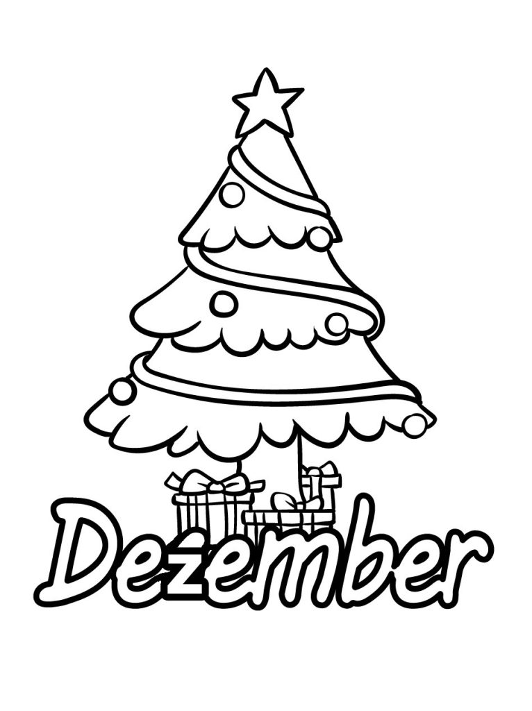 Malvorlage Monats Dezember in PDF