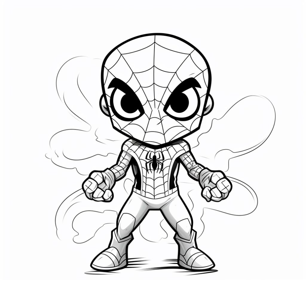 Chibi Spiderman Malvorlage Kinder